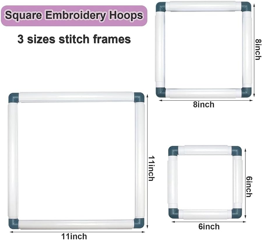 Vmitejoe Hoops Embroidery Hoop Frame Punch Needle Hoops Embroidery Quilting 3-Pack Blue image number 4