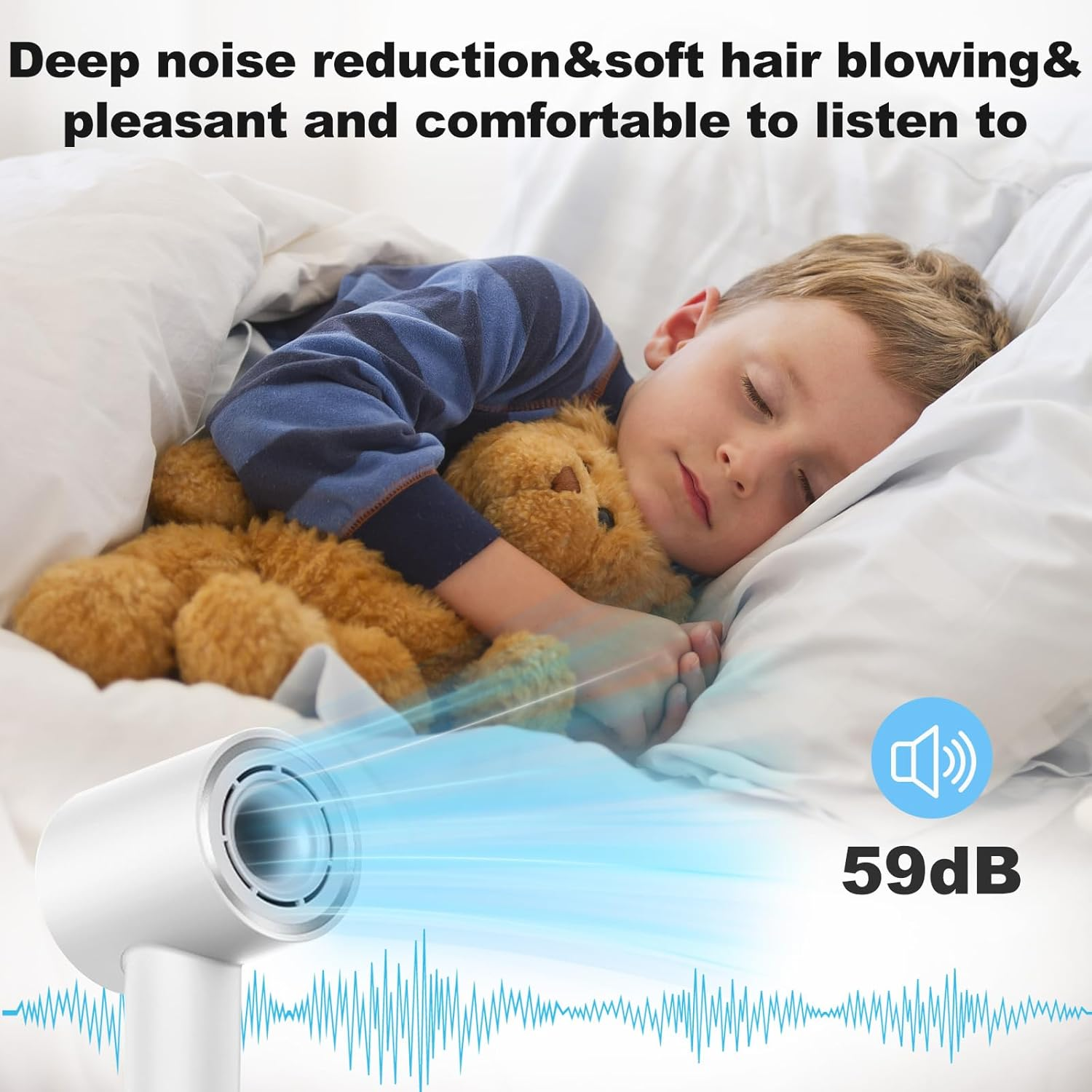 Menbyci White 1600W High Speed Hair Dryer,110000 RPM Brushless Motor Blow Dryer with Magnetic Concentrator Nozzle,Low Noise,2 Speeds and 4 Heat Settings Fast-Drying Hairdryer for Home,Travel,Salon image number 1