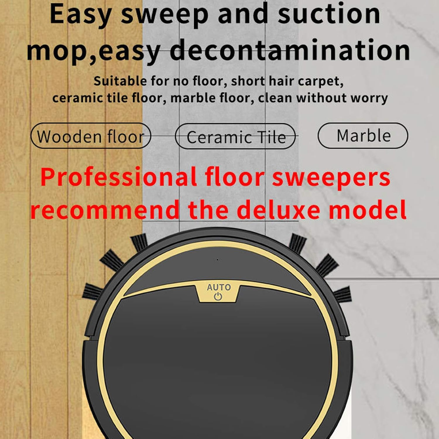 Bewinner Robot Vacuum Cleaner, Smart Cleaner with Remote Control, 2800Pa Suction Power Cleaner, for Cleaning Dust and Hair for Home