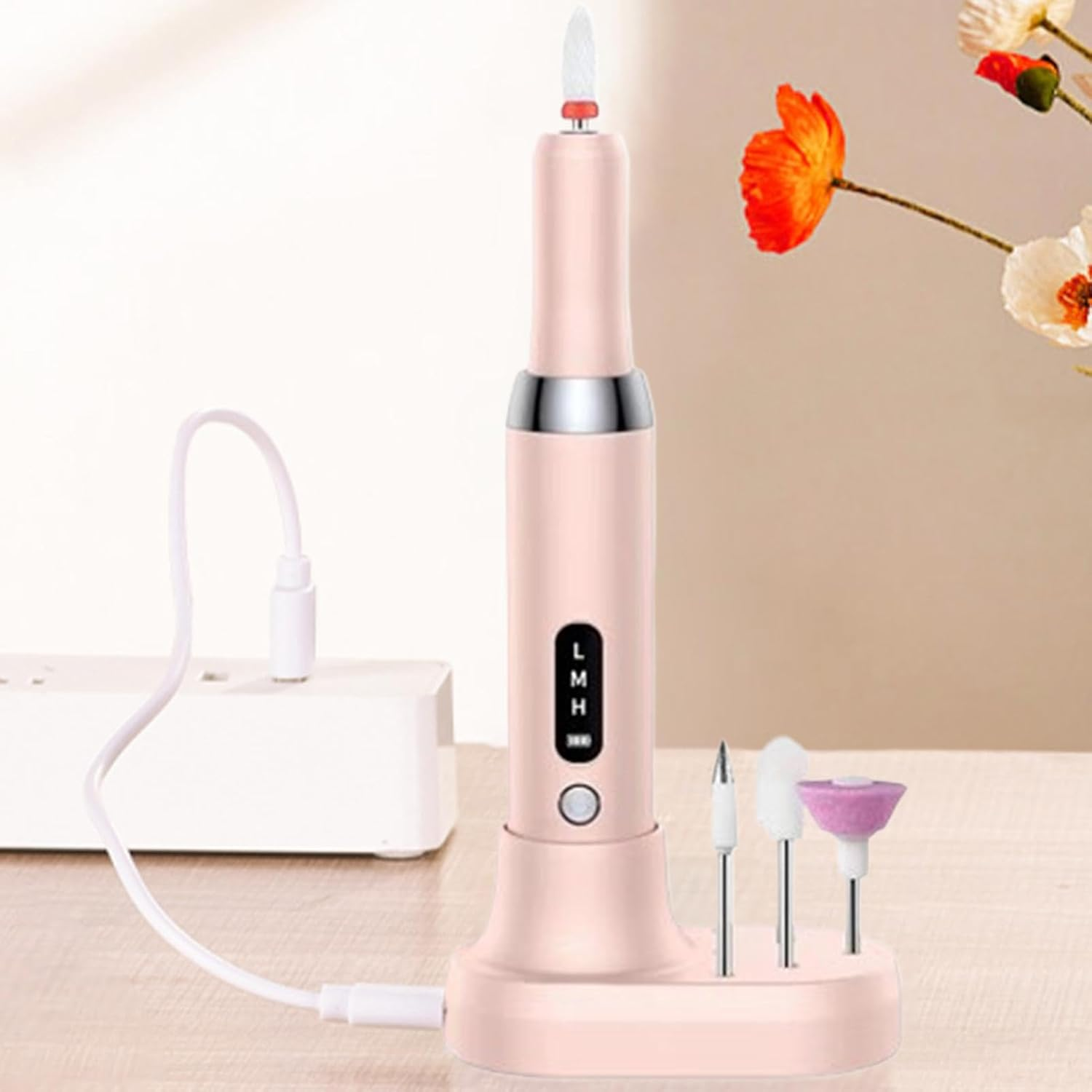 Electric Nail File, Electric Nail Lime Kit for Women - Wireless Nail Drill 3 Modes Portable Nail Drill | Nail Drill, Hair Grinder with 12 Forests For image number 6
