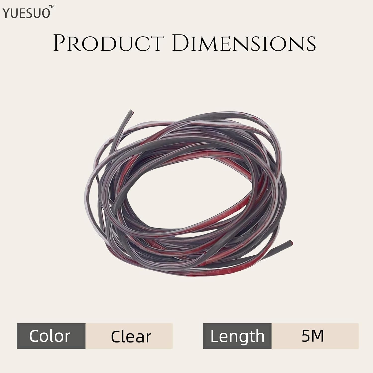 YUESUO Clear Car Door Edge Guards Rubber U Channel Edge Trim 16.4Ft for Most Car No Tools Required (Clear, 16Ft)