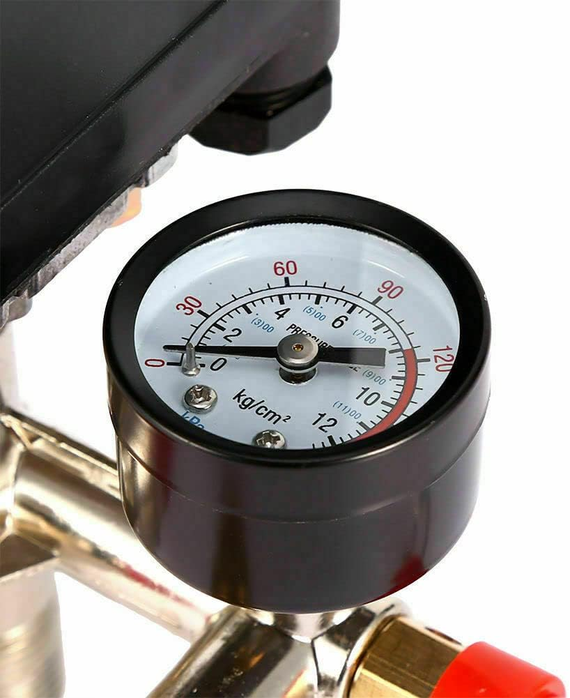 90-120PSI Air Compressor Pressure Switch Control Valve Manifold Regulator Gauges image number 5