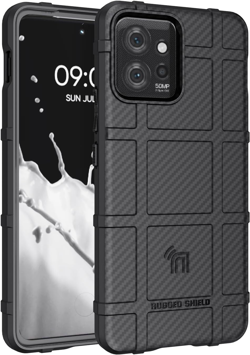 Nakedcellphone Case for Motorola Thinkphone (2023), Special Ops Tactical Armor Rugged Shield Protective Cover [Anti-Fingerprint, Matte Grip Texture] - Black