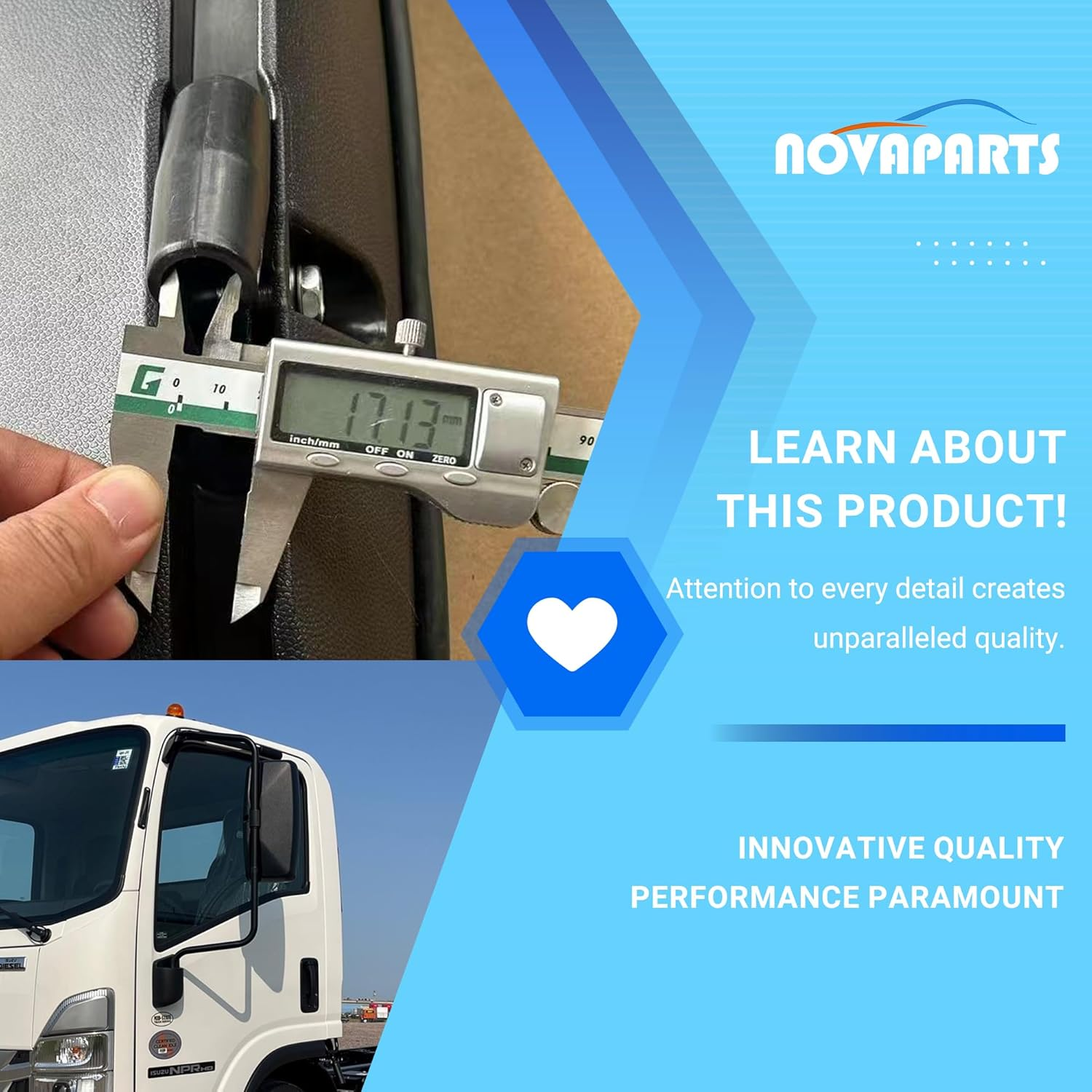 NOVAPARTS Left Driver & Right Passenger Side Door Mirror Automotive Replacement Parts for 2007-2023 Isuzu NPR NPR-HD NPR-XD NQR NRR Replaces # 8980493140 8980493150 image number 3