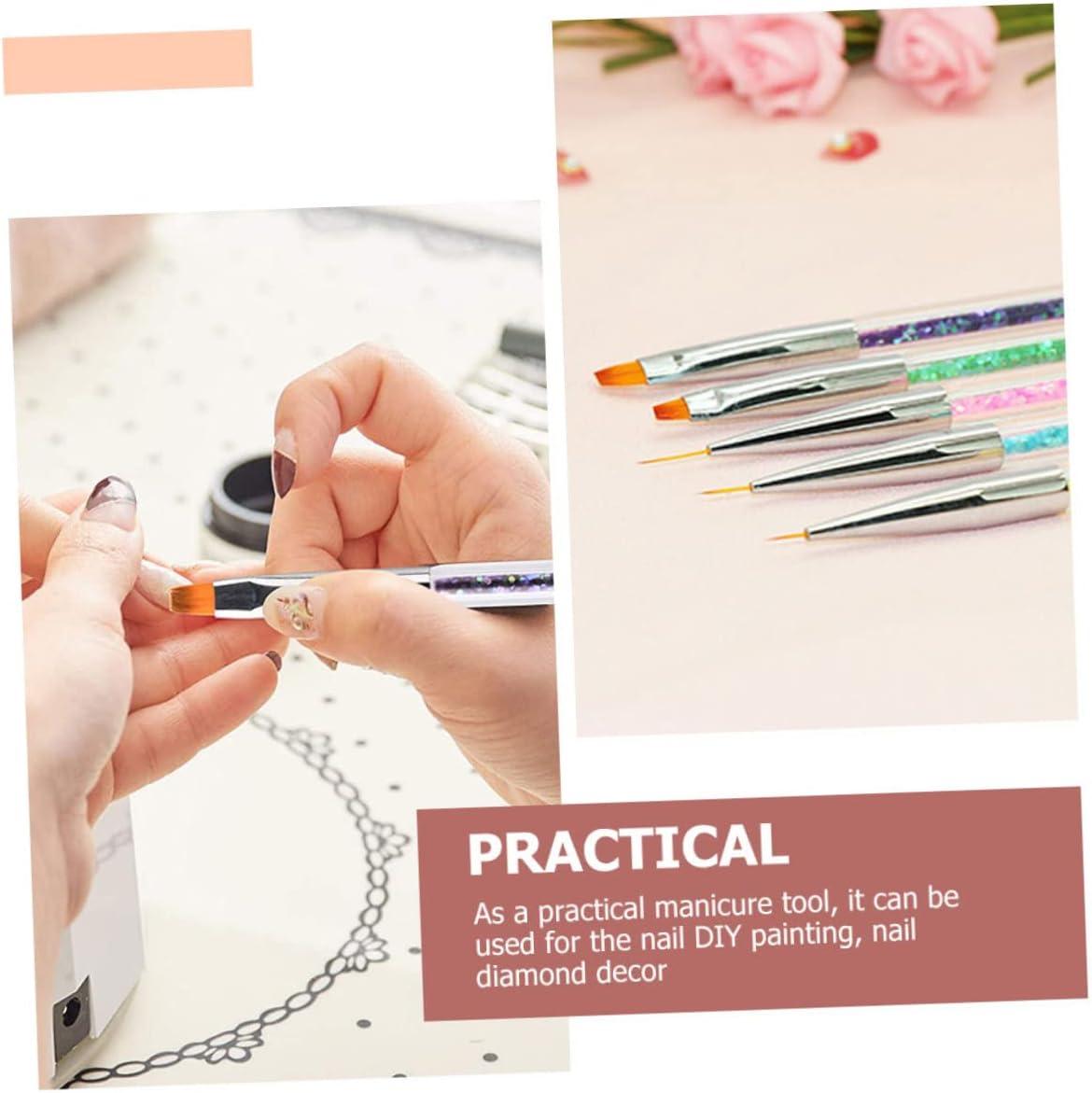 CANIGHT 1Set Dual- Nail Art Pens Wear-Resistant Nail Brushes for Creative Designs Double- Tools for Manicure image number 5