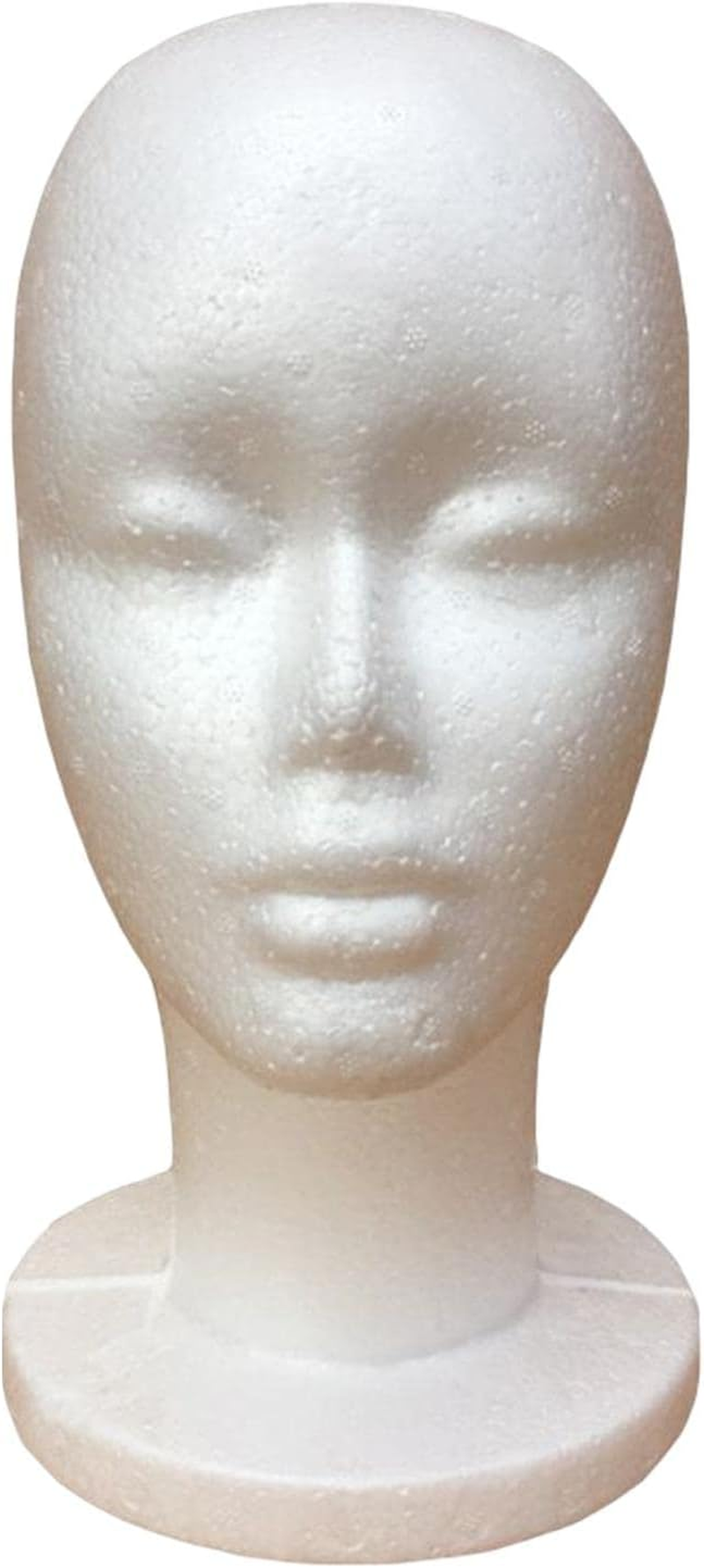 Eigell Female Foam Mannequin Head Mode,L Foam Mannequin Wig Stand, White Display Wigs Hats Hairpieces Stand, Manikin Foam Head image number 3