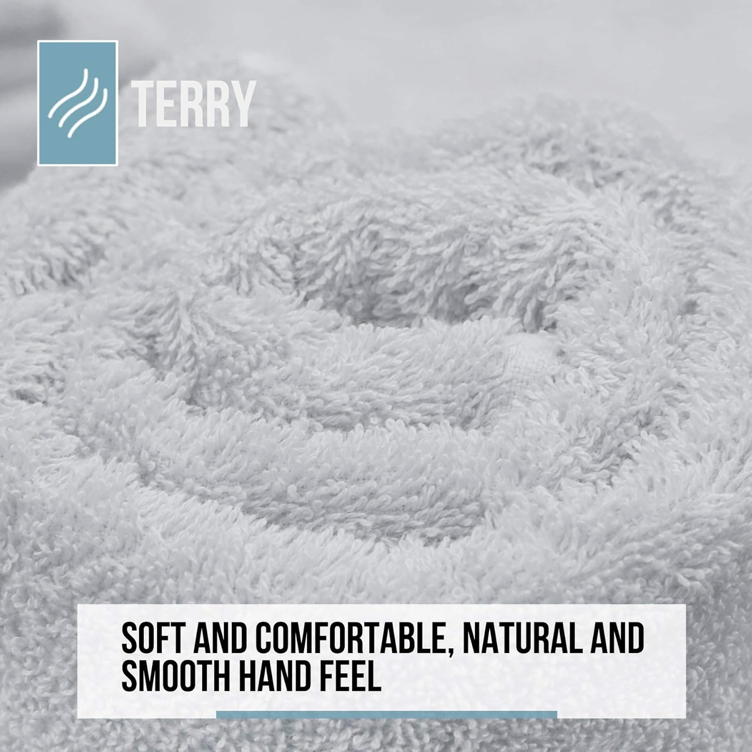 Justlinen Bath Sheet - 2 Piece Luxurious Jumbo Bath Sheet (90X180Cm) 100% Combed Cotton 650 GSM Super Soft Fluffy Plush Highly Absorbent Extra Large Bath Towel Hotel & Spa Bathroom Towels-Silver image number 3