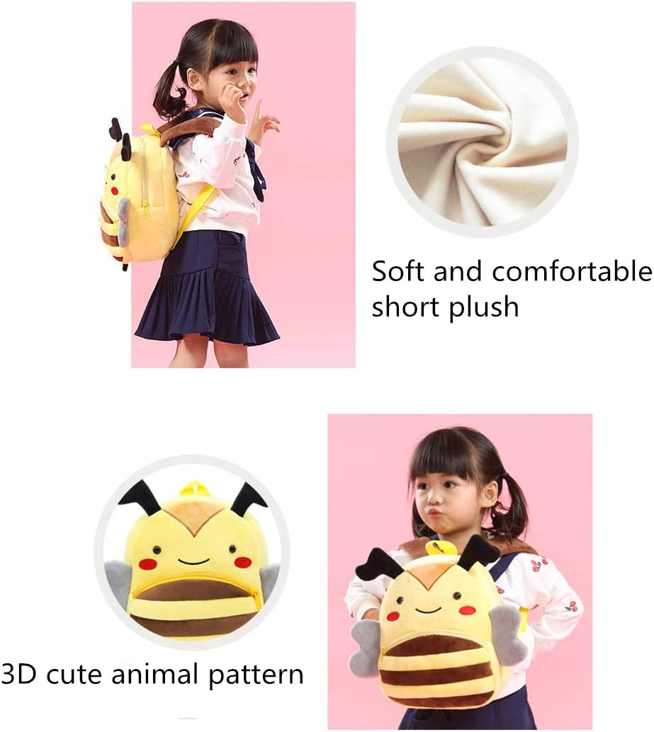 Bansusu 3D Cute Elephant Pattern Baby Plush Mini Backpack Cartoon Animals Toddler Snack Bag Rucksack image number 4