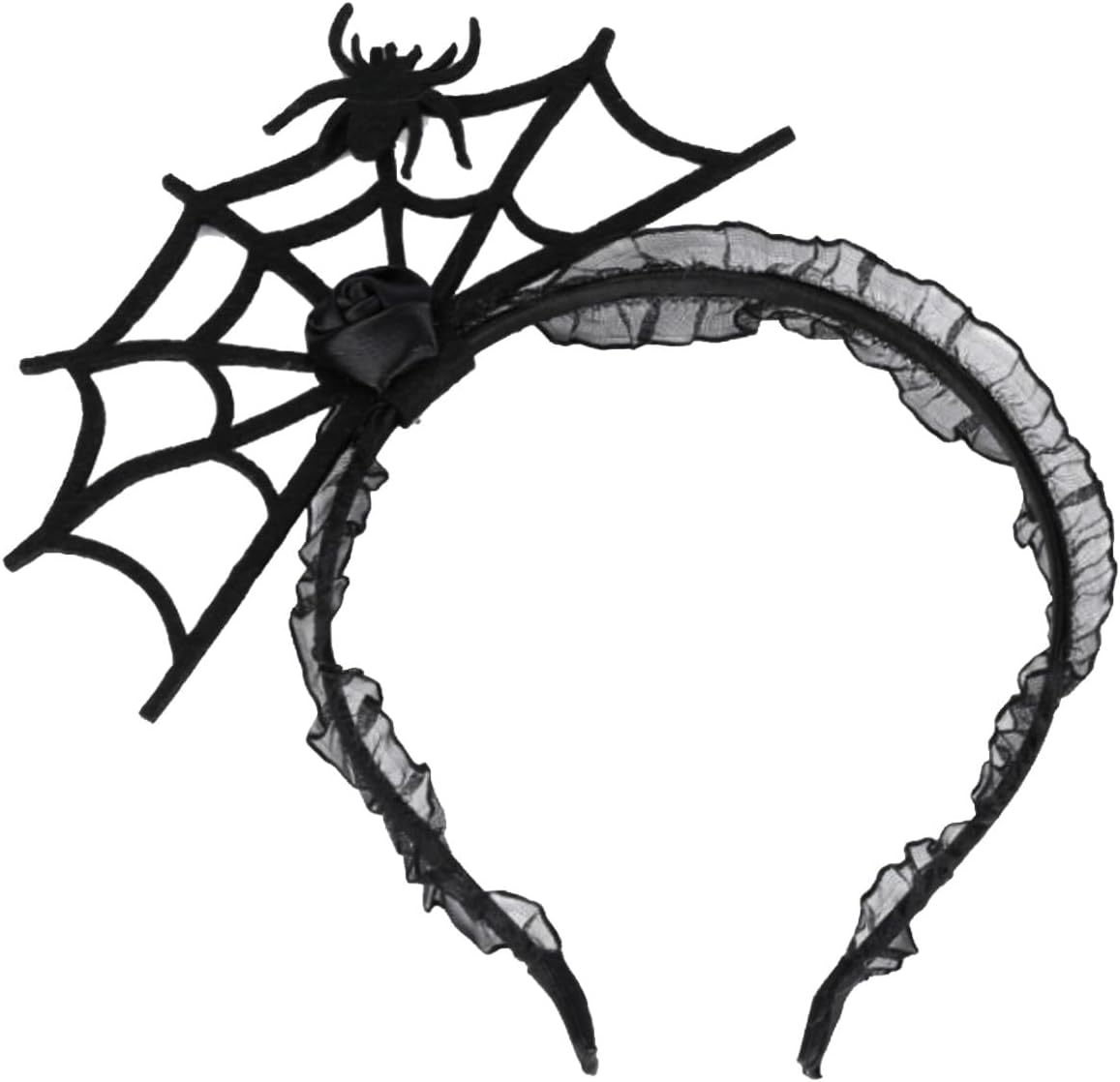 Riewy 1 Piece Spider Web Halloween Headband, Spider Web Headband Halloween Accessories Women'S Hair Accessories Headdress Headband for Halloween Costume Women'S Witch Cosplay Gothic Sexy Hair image number 3