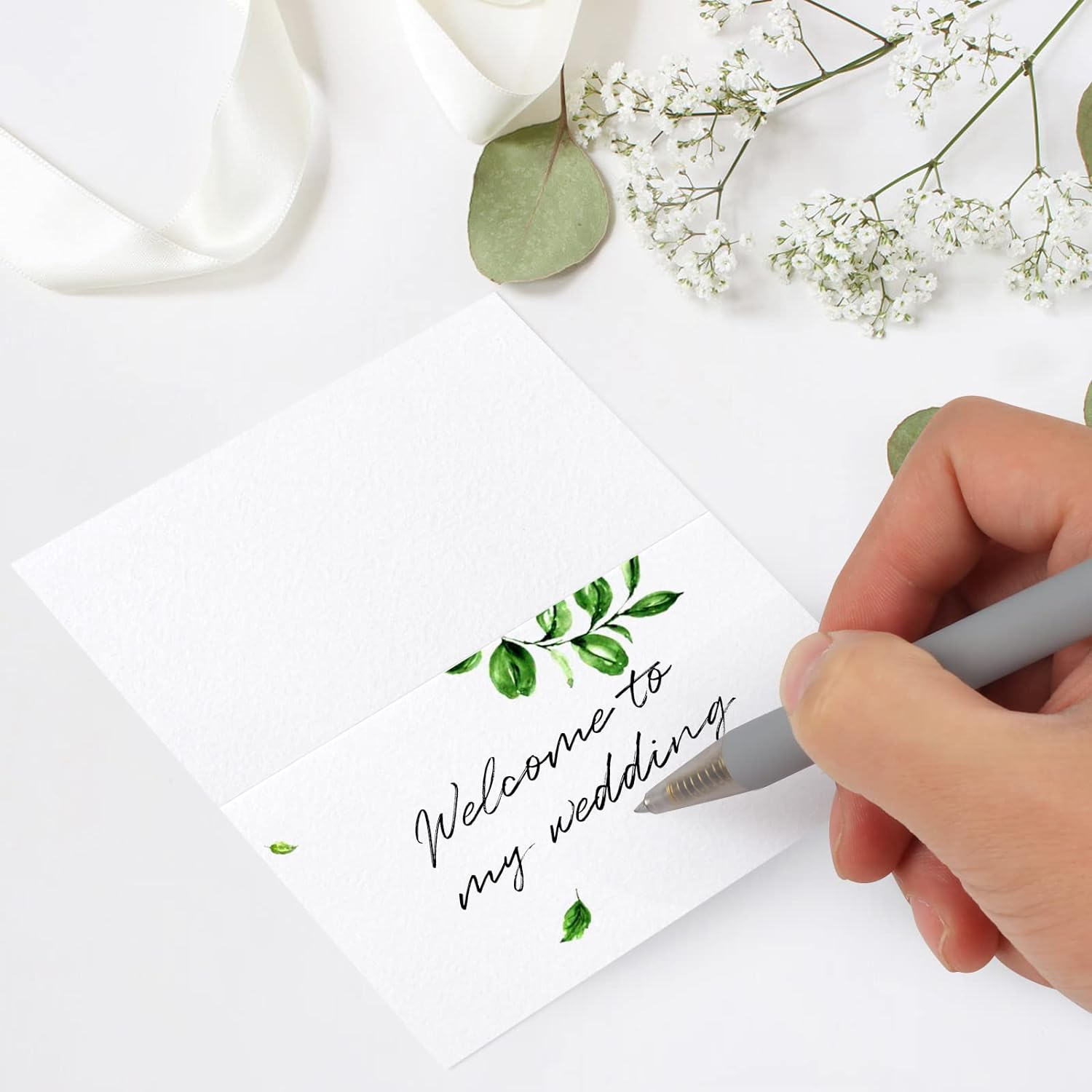 120 Pcs Place Cards, 2X3.5In Blank Fillable Banquet Seat Card for Table Setting, Escort Card, Wedding Place Cards for Wedding, Table, Dinner Parties - Brown image number 5