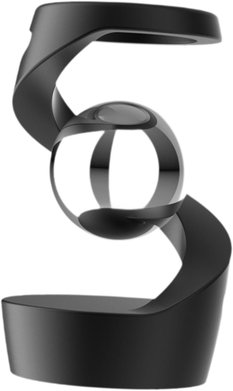 Generic anti Relaxing Toy Keep Focus Levitating Ball Desk Hanging Toy, Black Silver Ball