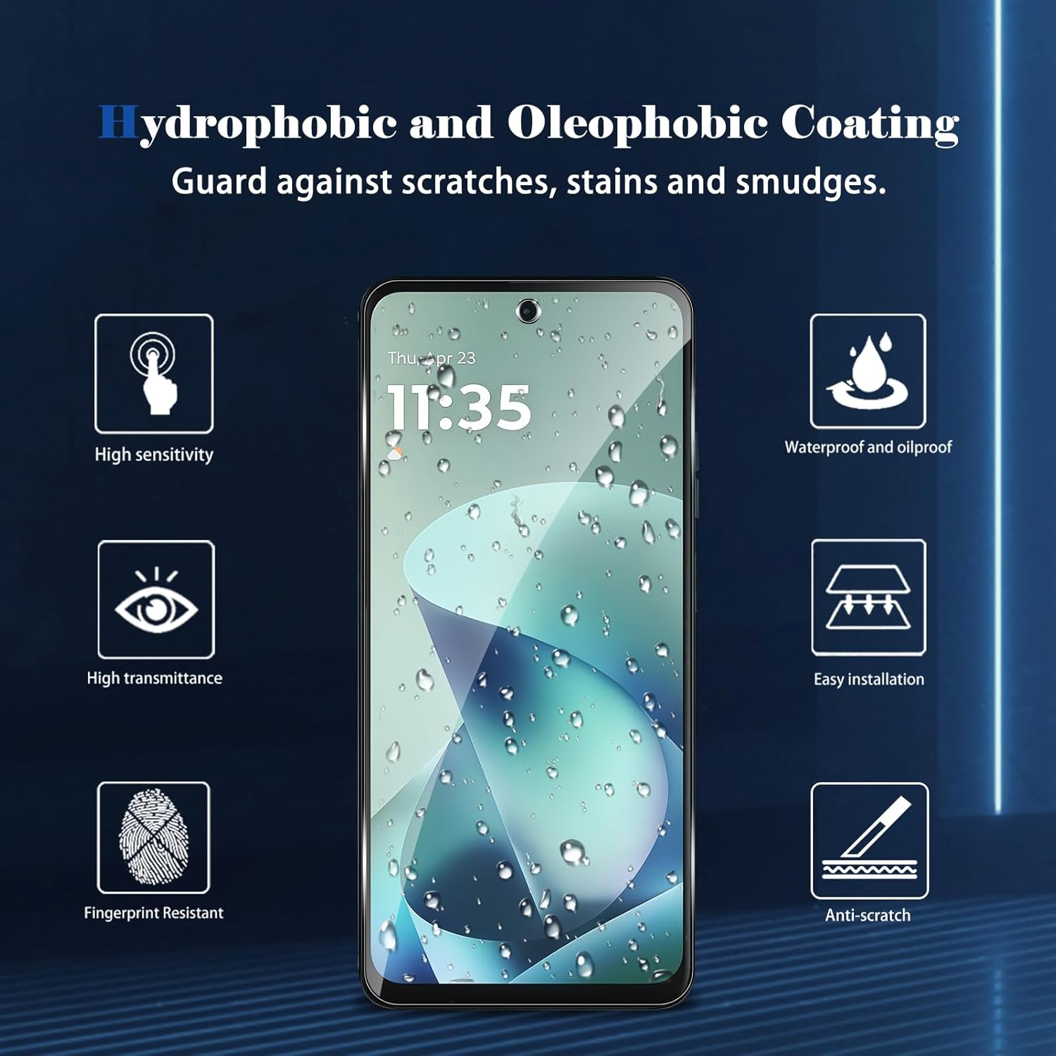 Heeyeal [2 Pack Tempered Glass Screen Protector for Motorola Moto G57 Power 5G, Anti-Scratch, Case Friendly, Fingerprint Support, 9H Hardness, Ultra HD Glass Protective Film for Moto G57 Power 5G image number 2