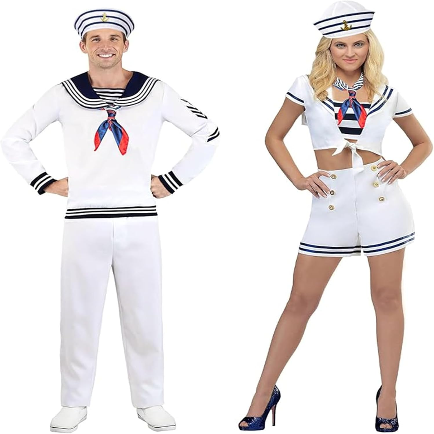 2-Piece Sailor Hat & Scarf Set, Navy Blue, Unisex-Adults, Costume Accessory, Sailor Costume, Party Accessory image number 2