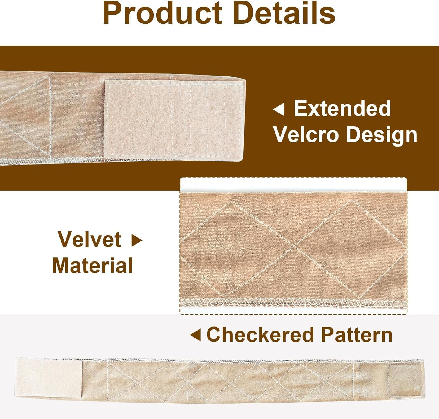 Velvet Elastic Wig Headbands, 3Pcs Non Slip Velvet Wig Grip Headbands, Flexible Velvet Grip Head Band for Women image number 4