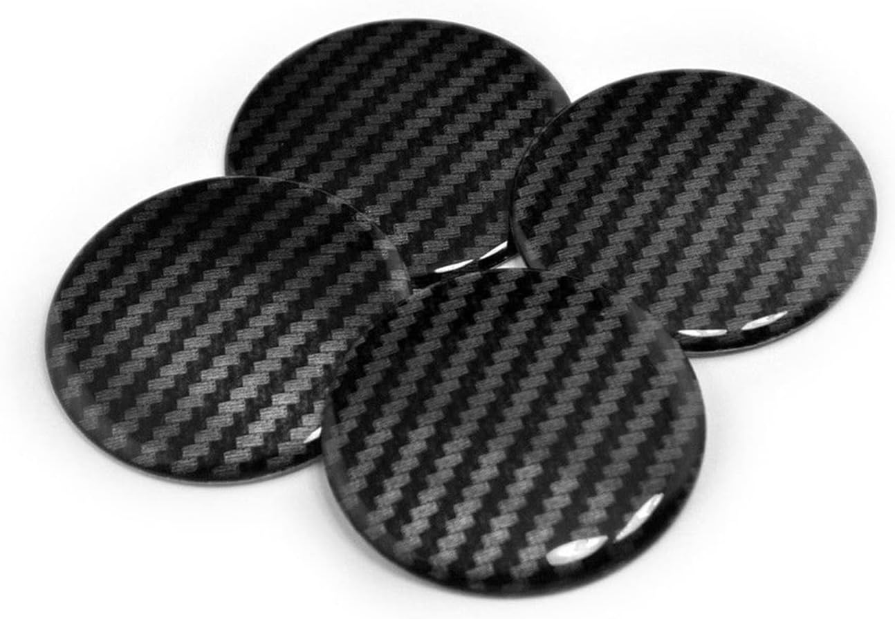 Xwang Store 4Pcs 50Mm Carbon Fiber Stripe Car Emblem Hub Wheel Center Cap Cover Sticker Aluminum Wheel Center Cap image number 2