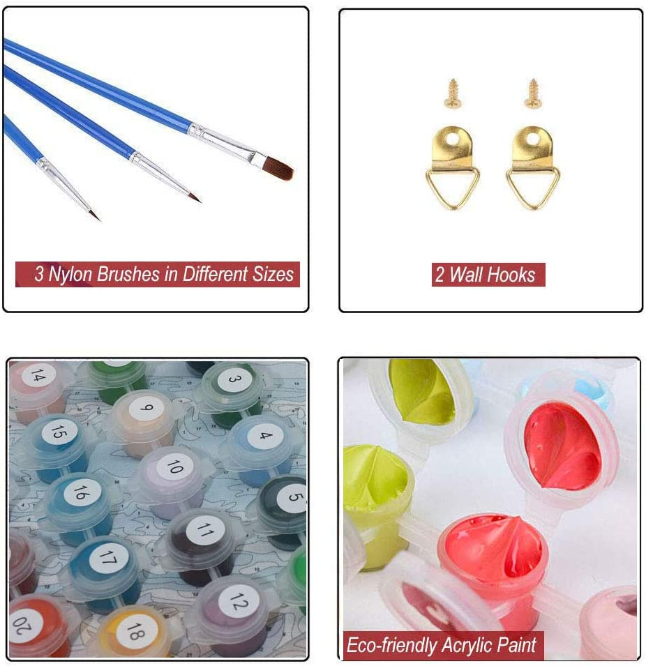 BERYART DIY Oil Painting Paint by Number Kits for Adults Kids Beginner, Great Gift and Home Decor - a Running Horse 16X20 Inches (Without Frame)