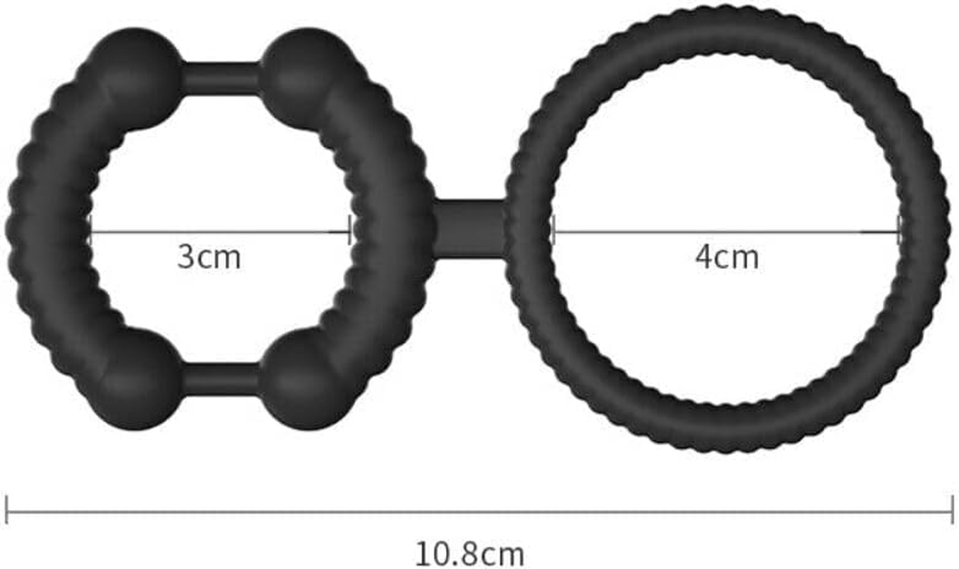 Penis Rings Extender Enlarger Sheath Male Enhancer Ball Stretcher Sleeve Girth Ring for Adult Men Sex Toys (Black) image number 6