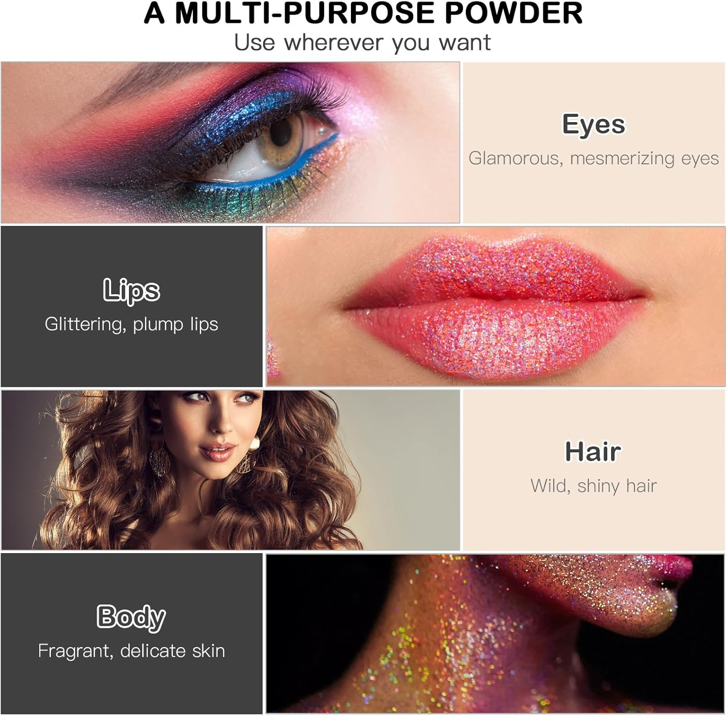 HEATSHAKING Glitter Spray Body Highlighter Powder Makeup Glitter Spray Pink Shimmer 3Pcs Set Portable Body Makeup for Women Party and Festival Use image number 2