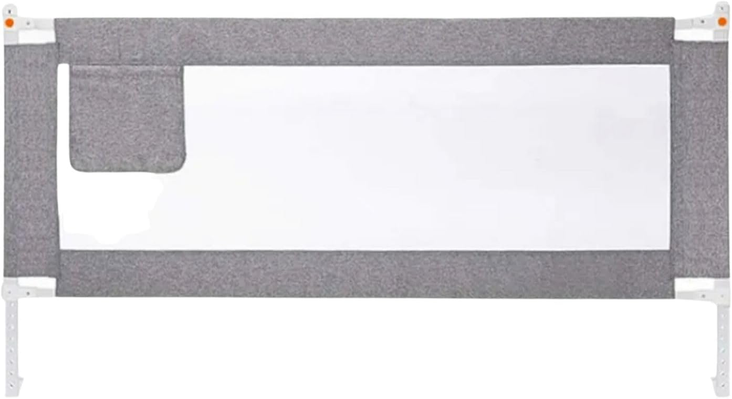 GOMINIMO 90CM Height Adjustable Folding Kids Safety Bed Rail 180X90CM Single Side 1 Pcs - Soft Mesh, Sturdy Steel Frame, Easy to Assemble, Grey image number 6
