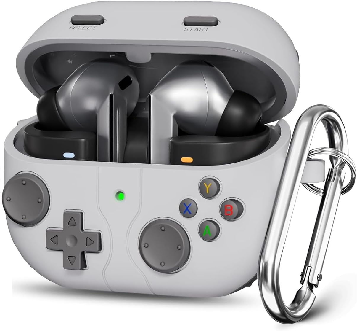 Game Case Compatible with Samsung Galaxy Buds 3 Case & Galaxy Buds 3 Pro Case,With 3D Decompression Button,Soft Silicone Classic Game Player Design Case Cover Green image number 2