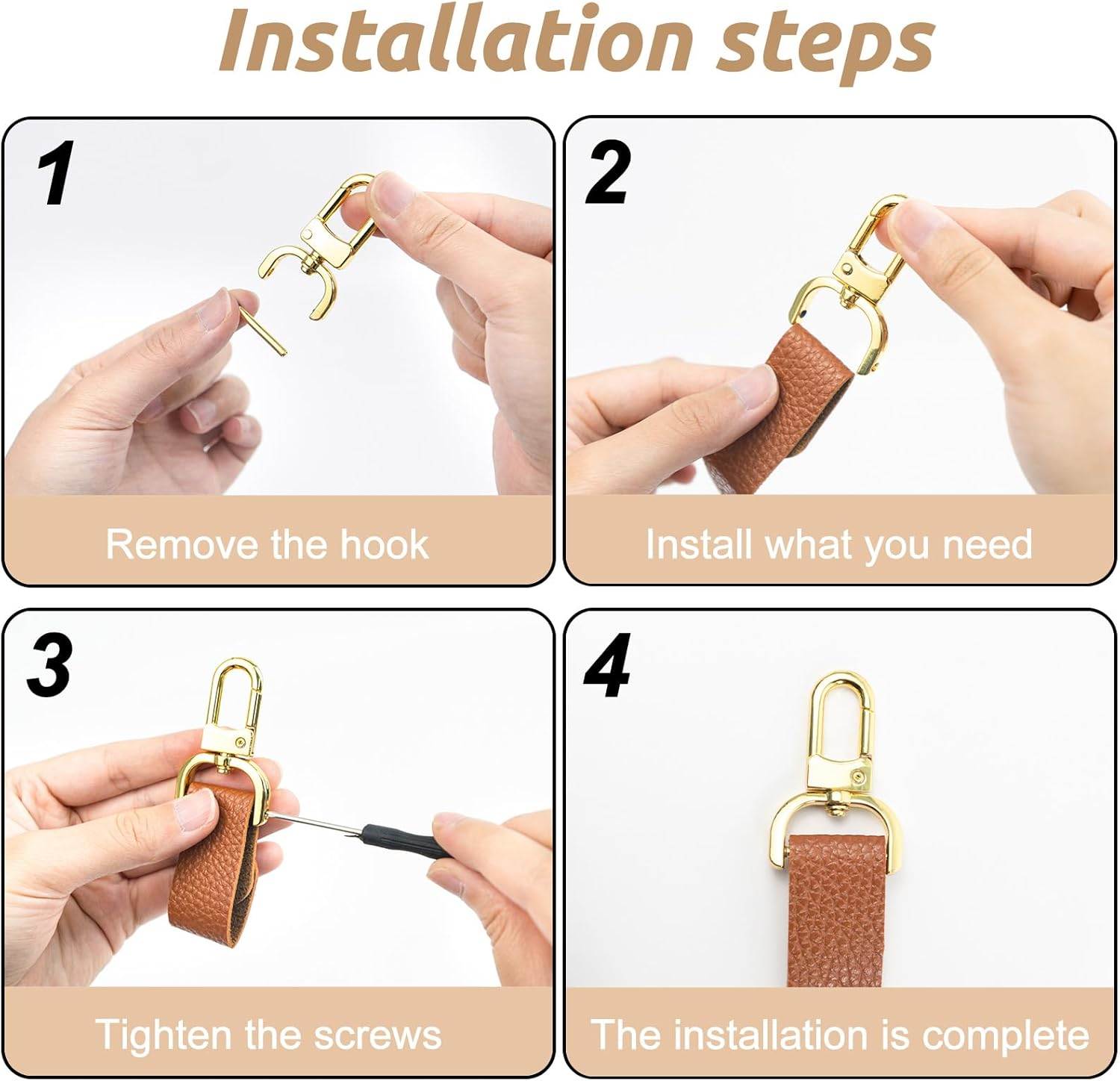 9 PCS Swivel Snap Hooks Detachable Snap Hook Swivel Clasp Purse Strap Clip Bag Making Supplies and Hardware (Colorful) image number 5