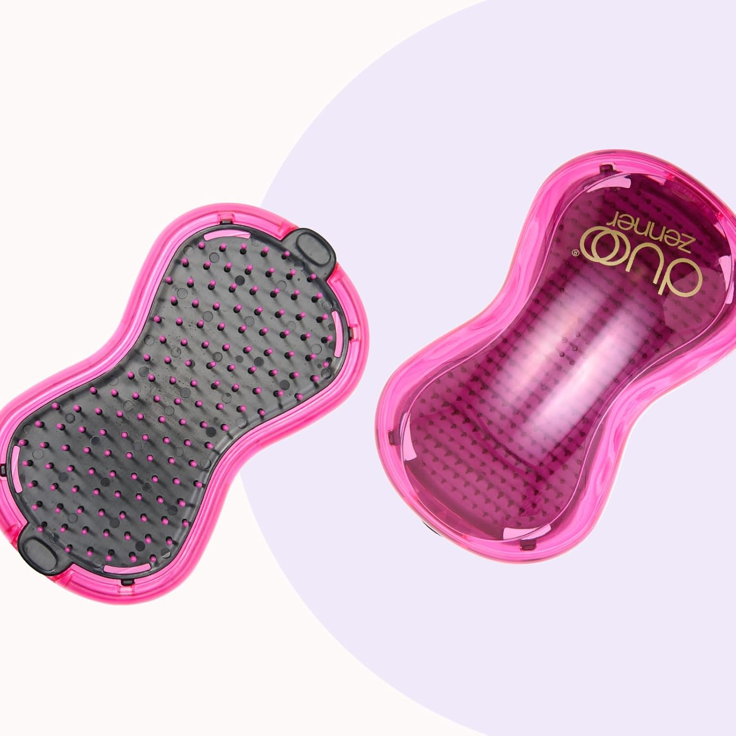 Zenner DUOO Brush - 2-In-1 Detangling Brush for Wet and Dry Hair - Reversible Design with Integrated Storage Compartment - Easy to Clean for Everyday and Travel
