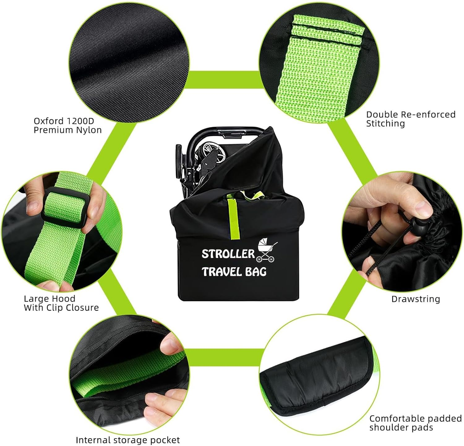 Car Seat Bags for Air Travel - Durable Baby Carseat Cover for Airplane Travel Gate Check Bag - Double/Single/Jogging Car Seat Travel Bag for Airplane & Stroller Padded Bag for Airplane (Extra Large) image number 1