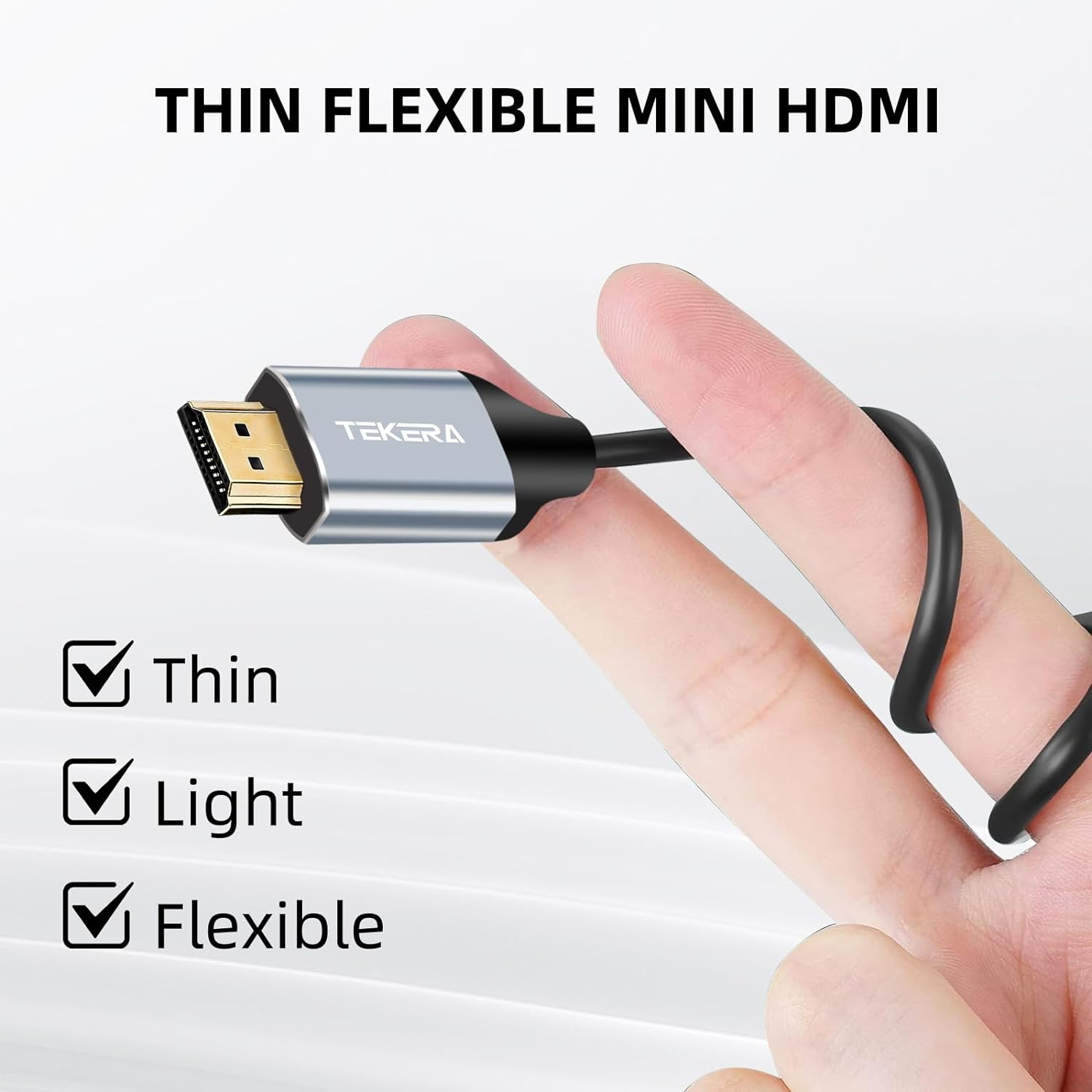 Mini HDMI to HDMI Cable, TEKERA High-Speed HDMI to Mini HDMI Cord, Compatible with Camera, Camcorder, Tablet and Graphics/Video Card, Laptop, Raspberry Pi Zero W (1.0 Meters) image number 2