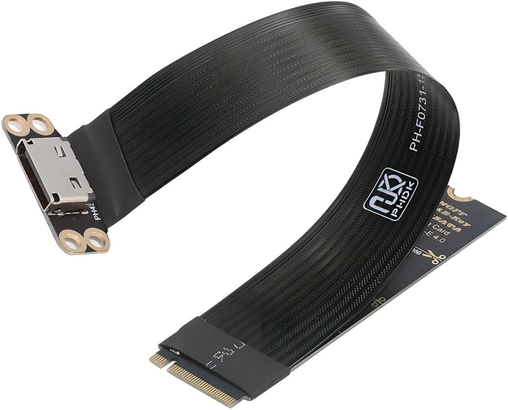 Chenyang Oculink SFF-8612 to PCI-E 4.0 NVME M.2 M-Key Host Ribbon Flex Extension Cable Adapter Support 2230/2242/2260/2280 for External Graphics Card & SSD image number 3