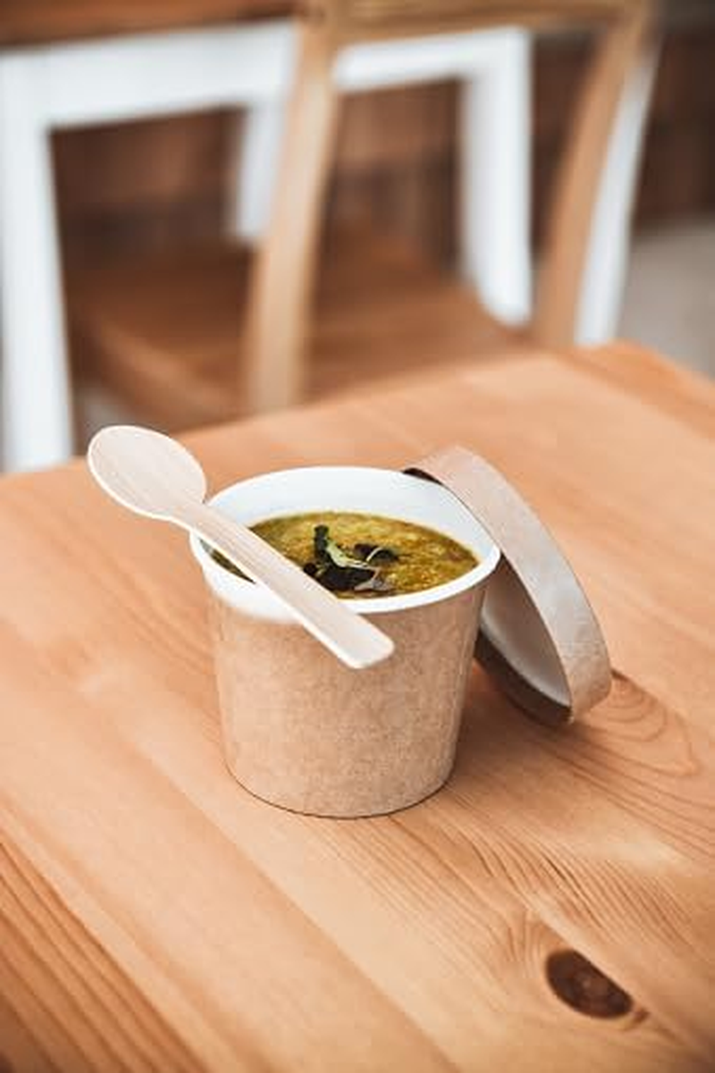 Generic Butterfly Disposable Wooden Spoons Pack of 50 Eco-Friendly Biodegradable Natural Wooden Cutlery, CUT01 image number 1