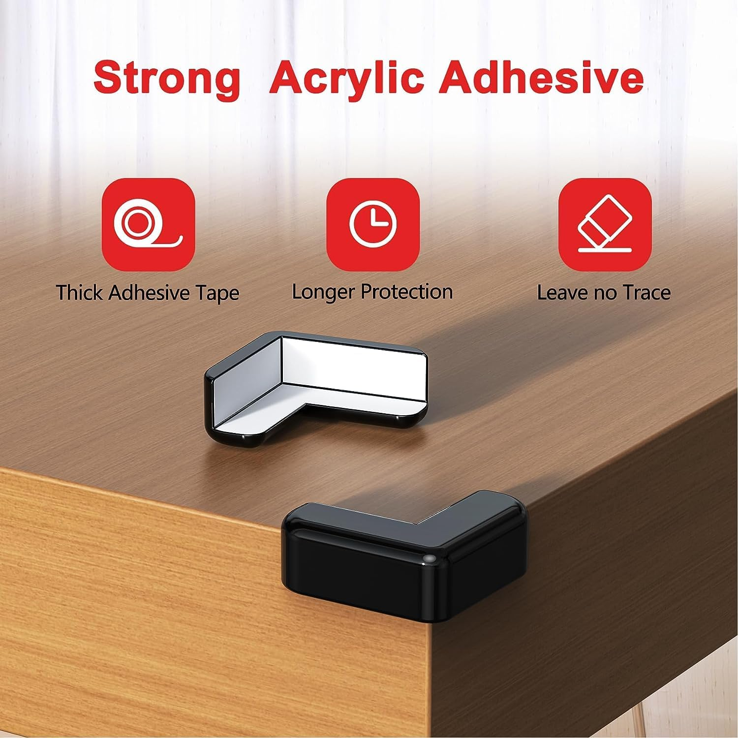E-PRONSE Corner Protector for Baby Black, 12PCS Large Silicone Baby Corner Protector Guards, Table Corner Protectors for Baby Furniture, Baby Proof Corners and Edges with Strong Adhesion image number 1
