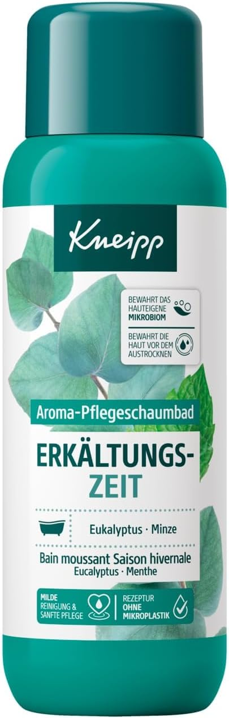 Kneipp Aroma Care Foam Bath Cold Time - Bath Additive with Natural Essential Oils Made of Eucalyptus & Mint - Gentle Skin Care - Aromatic Effect for Better Well-Being - 400 Ml image number 1