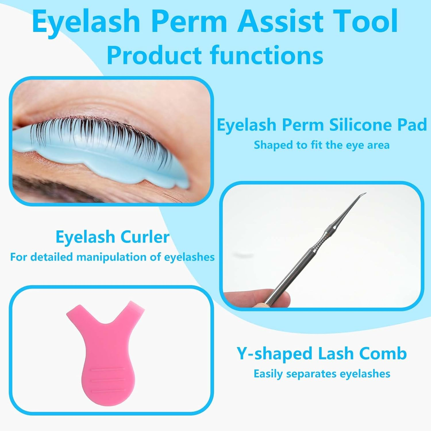 Koceci 80 PCS Lash Lift Pads, 5 Size Eyelash Curler Pads, Reusable Eyelash Lift Tools Silicone Lash Pad for Lashes Perm Kit (4 Colors) image number 3