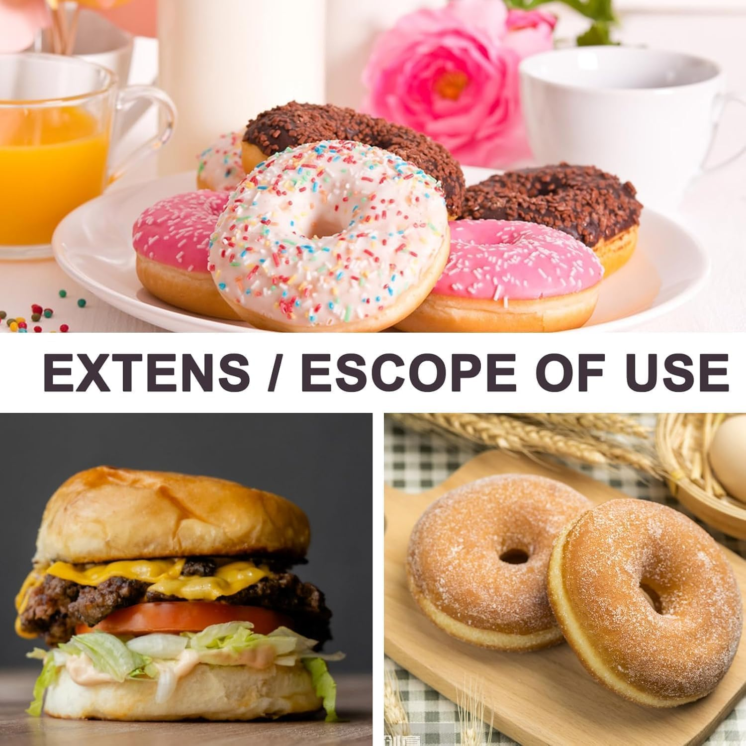 6 PCS Silicone Donut & Bagel Molds Set - Non-Stick round Baking Pans with Stackable Mesh Perforation, Conical Doughnut Makers for Homemade Pastries, Cupcakes, Cookies & Bakery Accessories image number 1