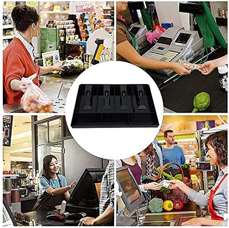 Cash Register Drawer - Tray Replacement 4 Bill/3 Coin Cash Register Insert Tray,12.6 X 9.6 X 1.4Inch image number 1