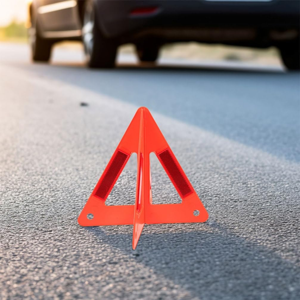 Iplusmile 4Pcs Reflective Warning Triangle Kit Portable Safety Triangle for Vehicles High Visibility Emergency Road Sign Essential Safety Kits for Roadside Assistance image number 5