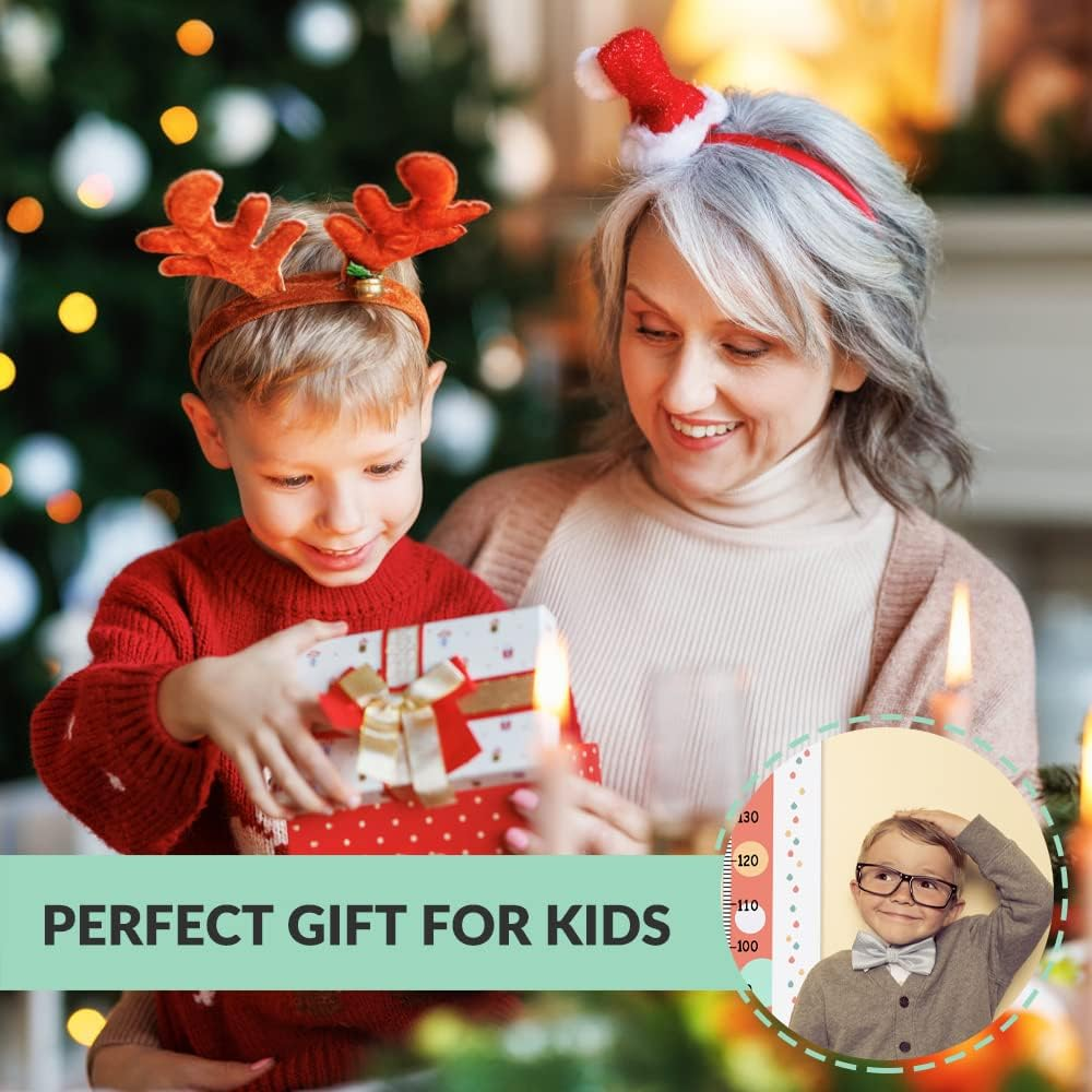 AUTOWT Kids Growth Height Chart, Canvas Height Chart Ruler Removable Wood Hanging Wall Ruler Measurement Chart for Home Decoration image number 4