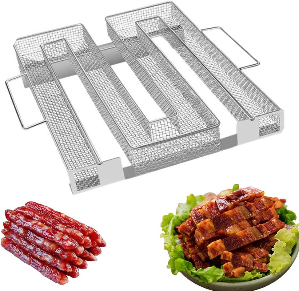 Cold Smoke Generator, Pellet Smoker Generator for Hot and Cold Smoking, Stainless Steel Smoker Cold Smoking, Square Cold Smoker Generator for Kettle(22 X 16.5 Cm) image number 1