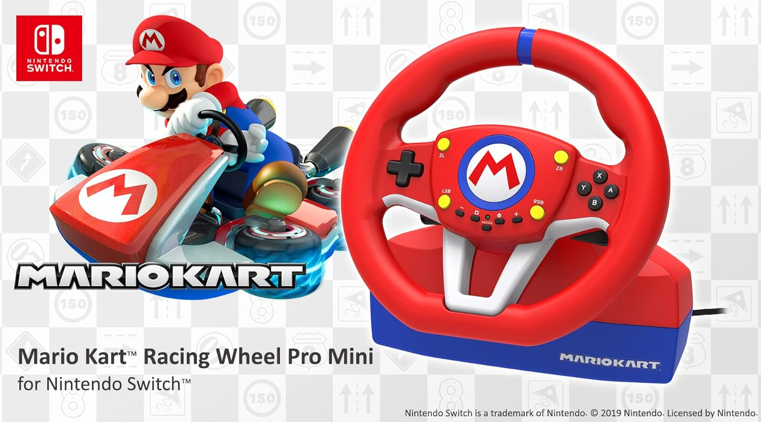 HORI Mario Kart Racing Wheel Pro Mini for Nintendo Switch image number 2