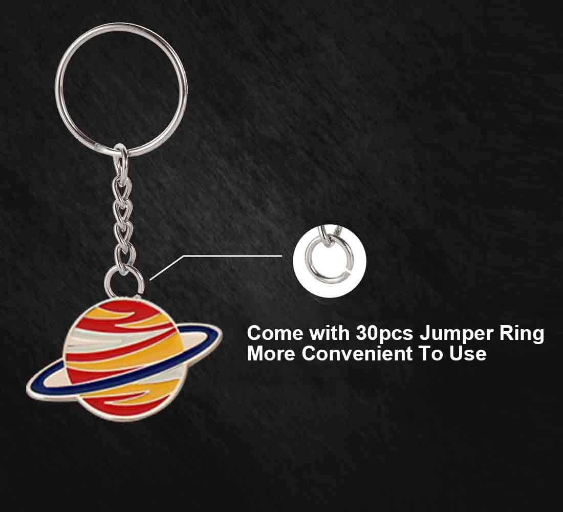 YHYZ Split Key Rings with Chains and Jumper Rings (30 Sets), Premium 1 Inch (25Mm) Metal Key Rings and Keychain Coming with Jumper Rings, Suitable for Crafts, Jewelry Making, Resin, DIY (No Screws)