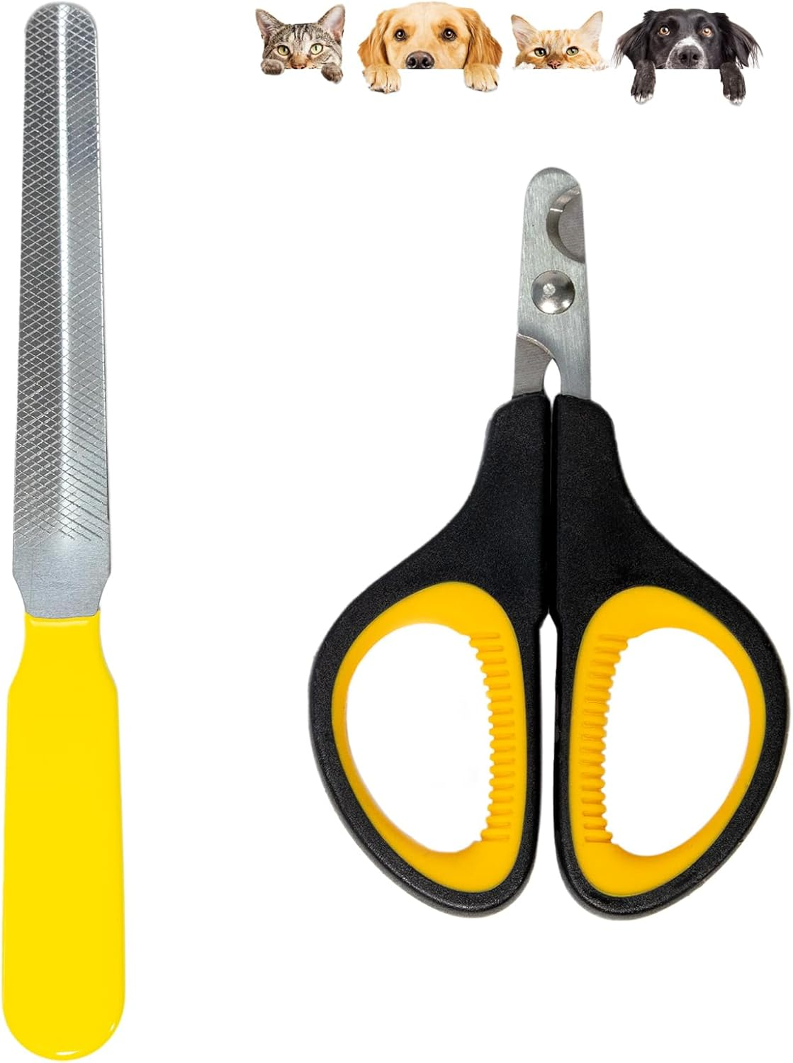 Cat Nail Clippers with Nail File, Stainless Steel Dog Claw Trimmer for Cats Dogs Rabbits Birds Small Animals, Pet Nail Clippers with Non-Slip Handle for Grooming Home Salon Vet Travel Essentials image number 1