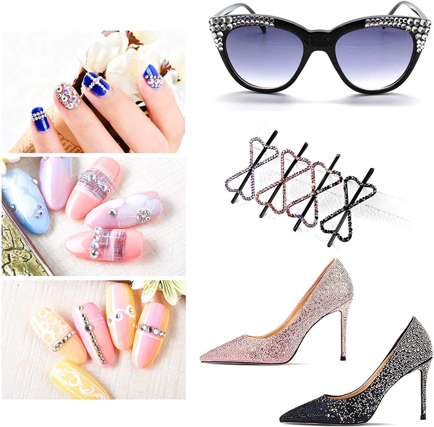 PHOGARY Self-Adhesive Rhinestone Sticker 3375 Pieces Crystal in 5 Size 15 Colors Bling Craft Jewels Gem Stickers for Crafts, Body, DIY Nails, Festival, Carnival, Makeup image number 1