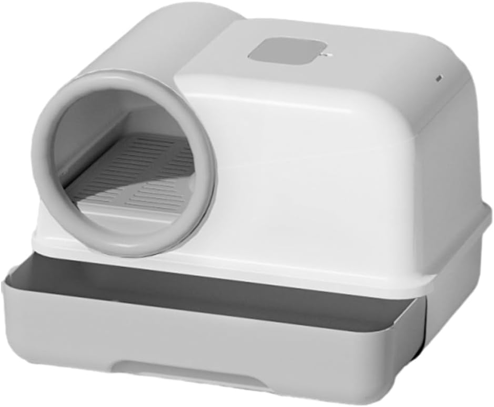 AIMALL 1Pc Fully Enclosed Cat Litter Box 24.4In with Drawer Design Extra Long Corridor Anti-Sand Odour Cat Toilet for Large Cats