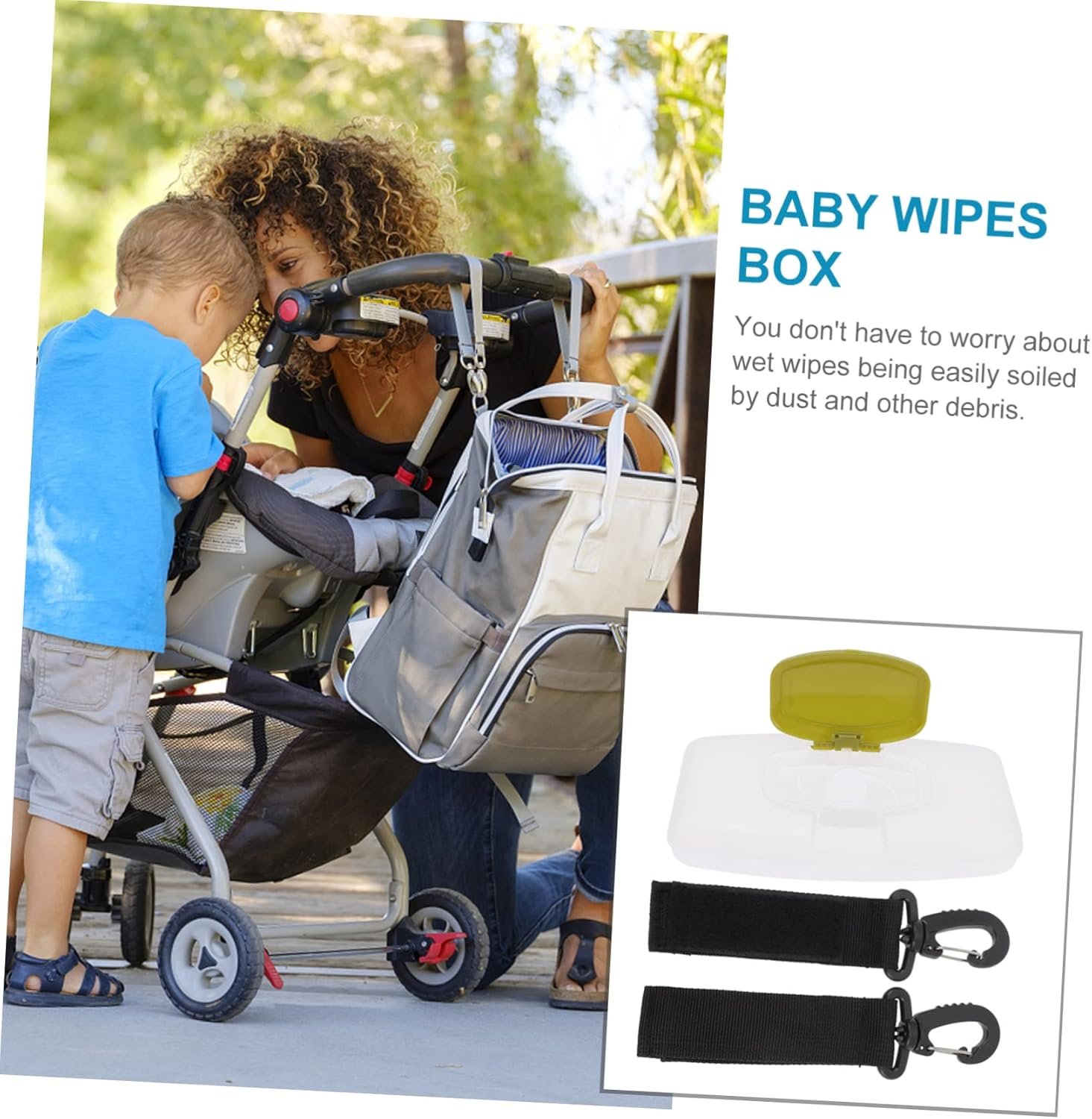 Ibasenice 1 Set Baby Dispenser Outdoor Baby Wipes Holder Wet Tissue Box image number 3