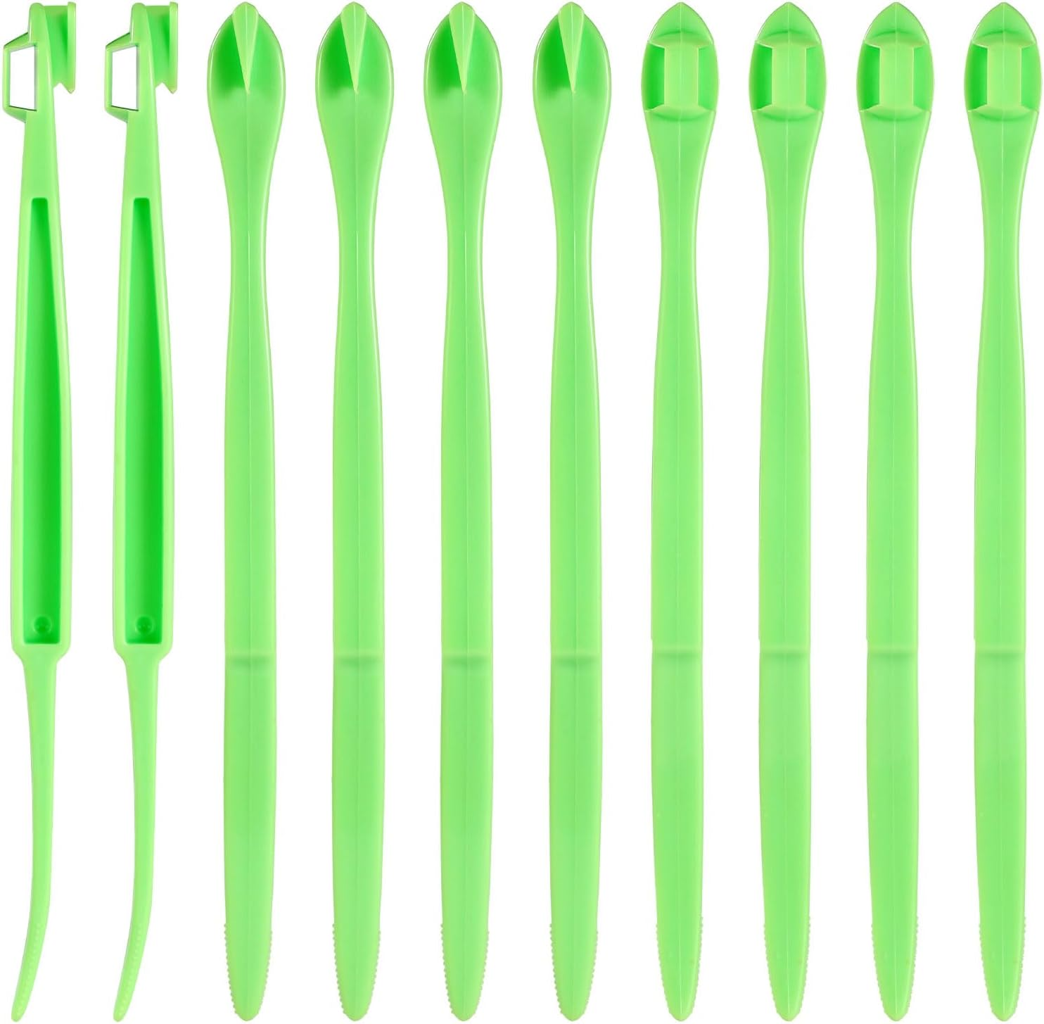 10Pcs Orange Peeler Tool, Plastic Orange Peeler Citrus Skin Peelers with Long Handle Citrus Peel Cutter Fruit Skin Peeler Kitchen Accessory Kitchen Gadget(Grass Green & Orange)