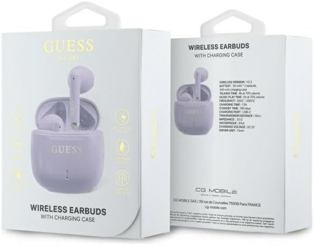 CG MOBILE Guess WONDEE Wireless Bluetooth Headphones, Enjoy Fashion as a Lifestyle with This Adjustable Headset with Powerful Sound and Bluetooth 5.3 - Original Gift Idea for Women image number 2