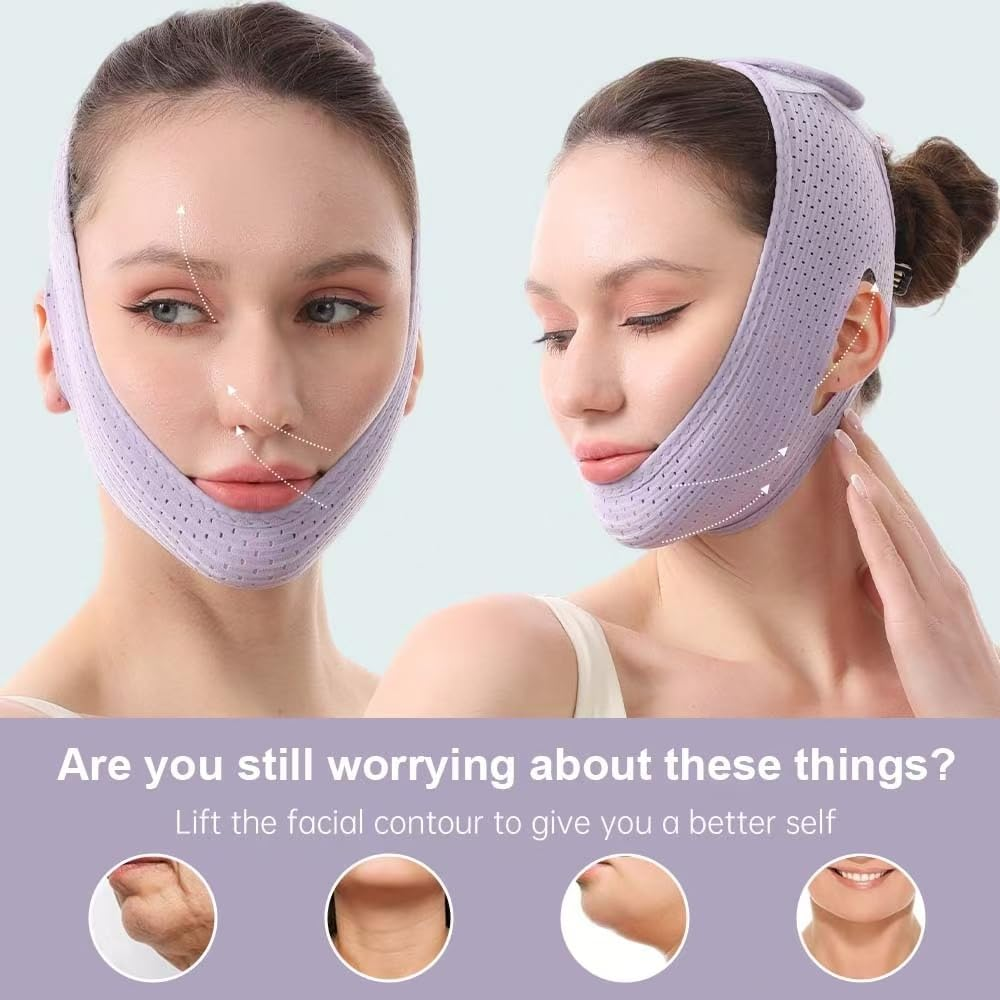V-Line Lifting Chinstrap, V-Line Mask, Chinstrap for Sleeping, Reusable Face Strap, Chin up Patch, V-Shaped Belt, Shaped Face Mask for Sagging image number 2