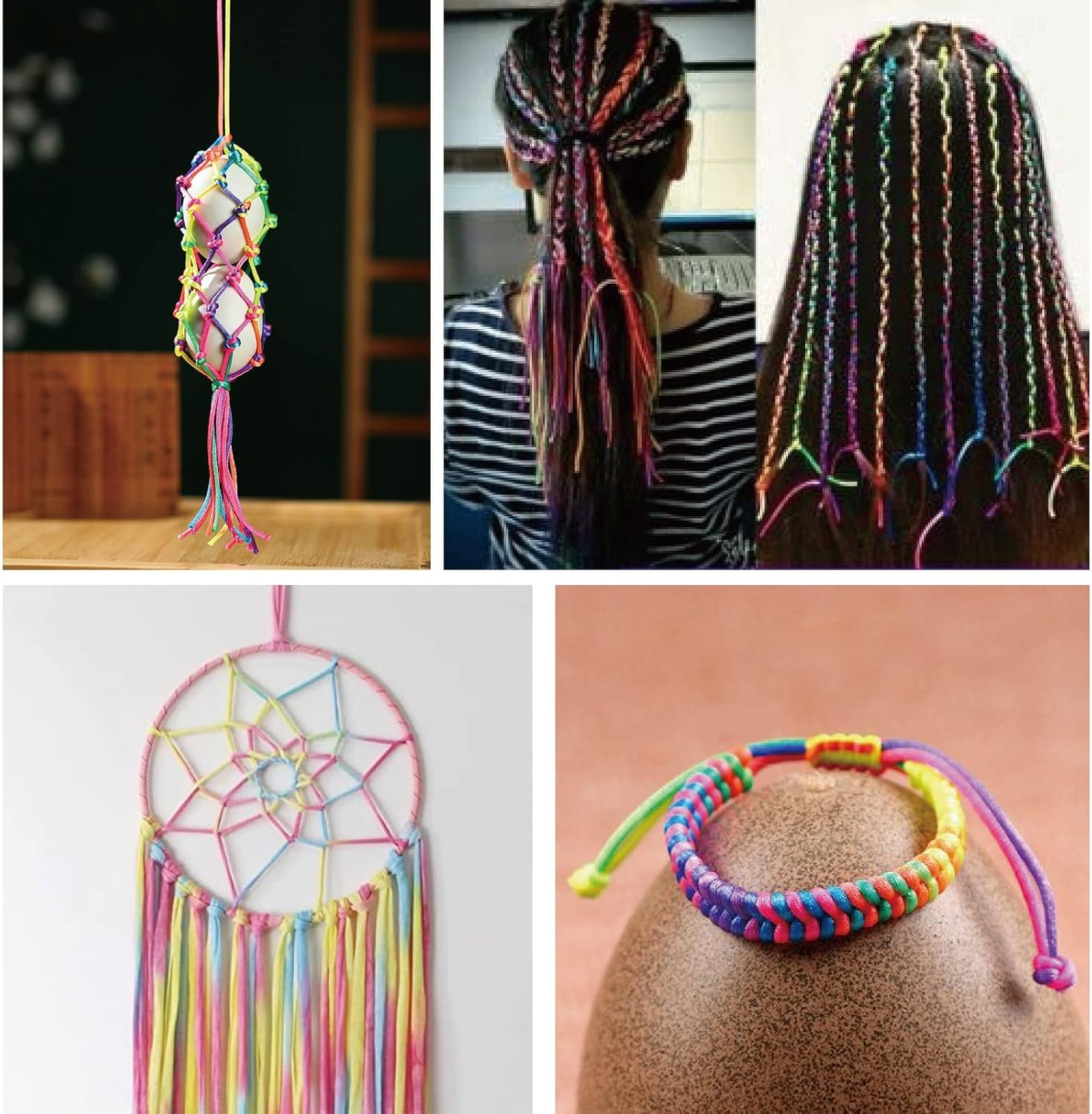 100Yard 2Mm Rattail Satin Nylon Trim Cord Rainbow Bracelet Beading String Silk Cord for Beading Jewelry Making Chinese Knotting Kumihimo Christmas Tree 6 image number 5