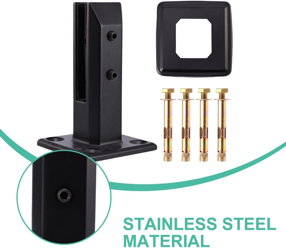 DOITOOL Stainless Steel Glass Spigots Pool Fence Spigot Clamp,Glass Railing Clamps Glass Fixing Tool Glass Floor Clamp for Balcony,Garden,Stair image number 4