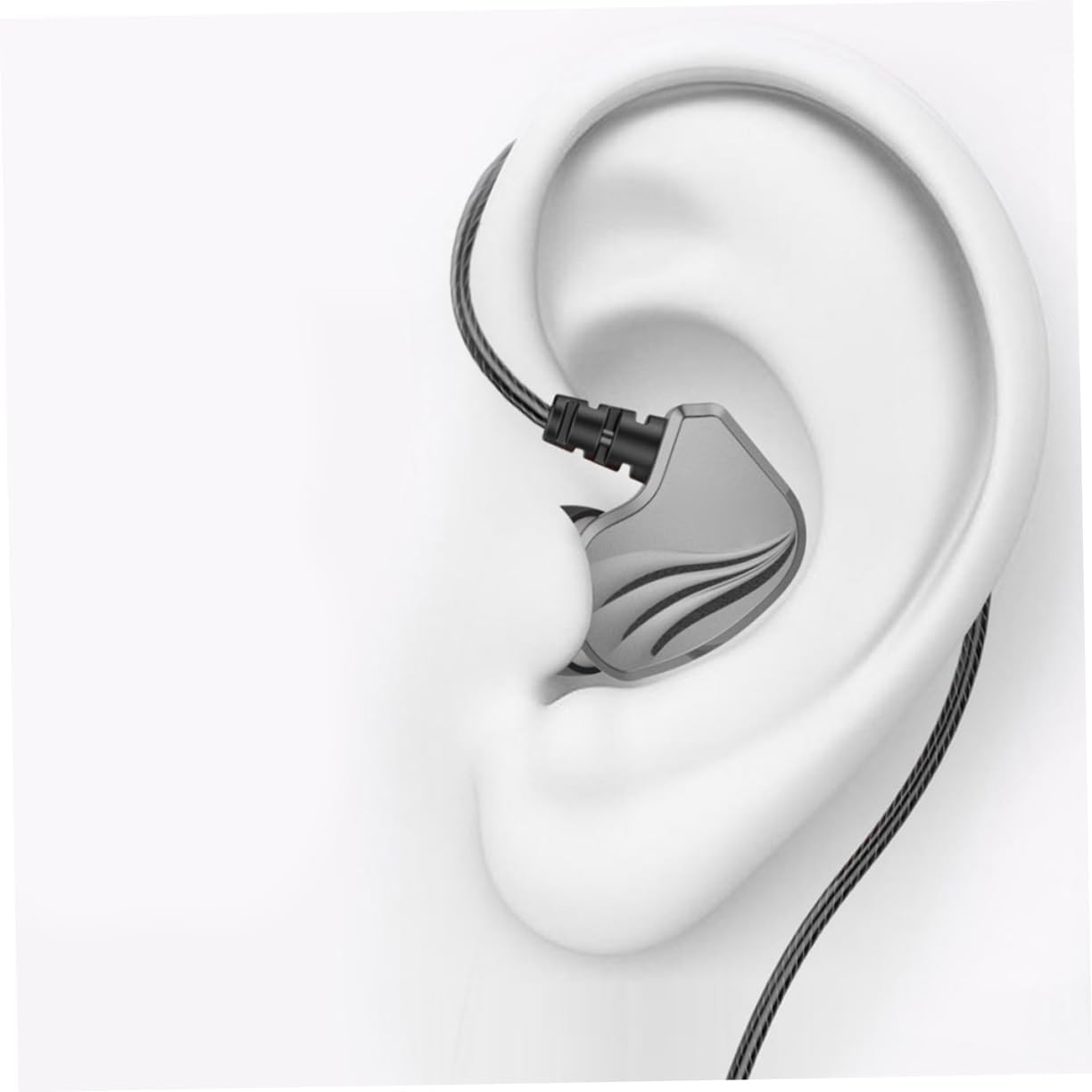 HONMEET 3.5Mm Plug In-Ear Earphones Wired Bass Headphones Microphone for Mobile Phones and Tablets, Gunmetal Color Corded Headset Suitable for Calls and Music image number 2